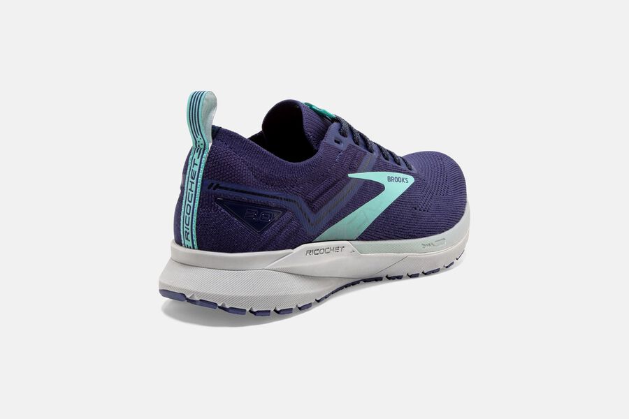 Brooks Israel Ricochet 3 Road Running Shoes Womens - Purple/Turquoise - LKY-370865